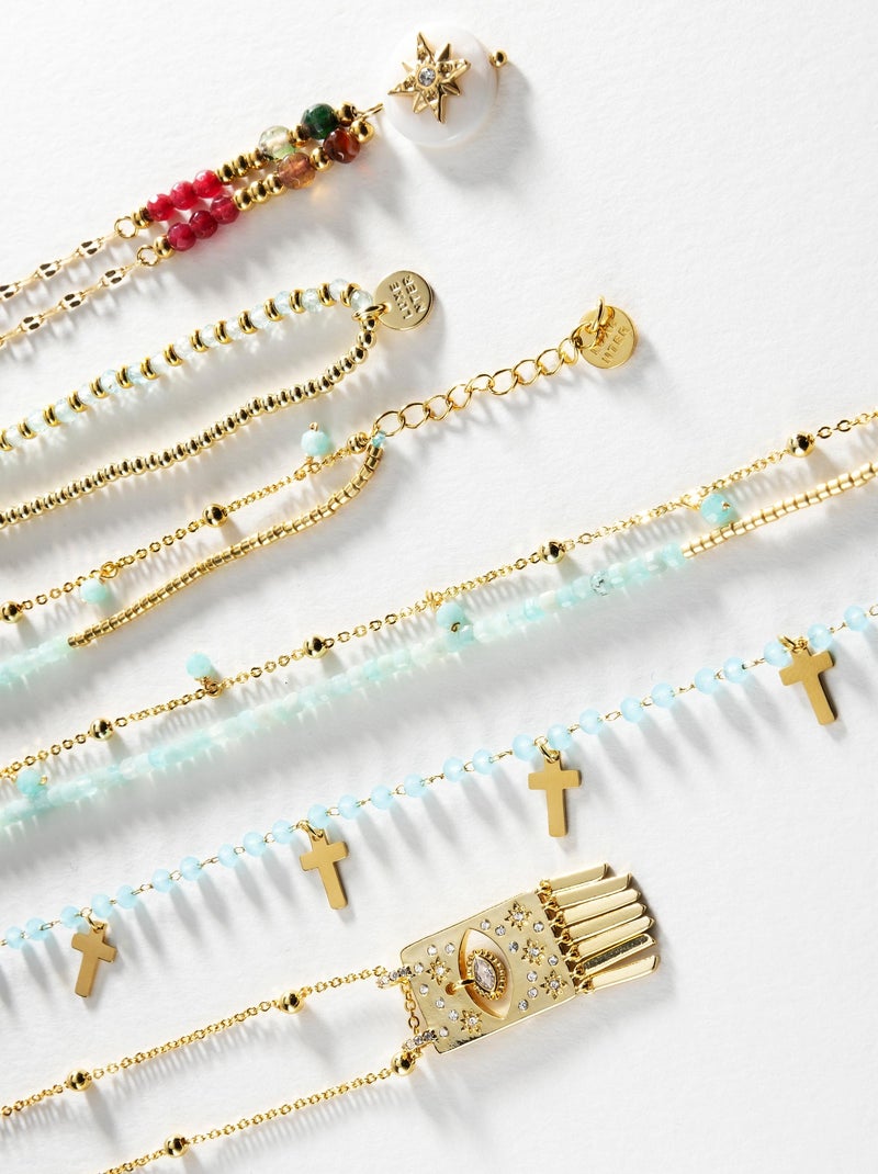 Bracelet Luxenter Zira en or jaune 18 carats Bleu - Kiabi