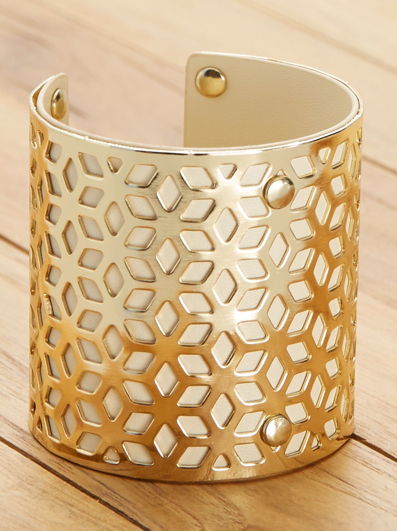 Bracelet manchette ajourée or - Kiabi
