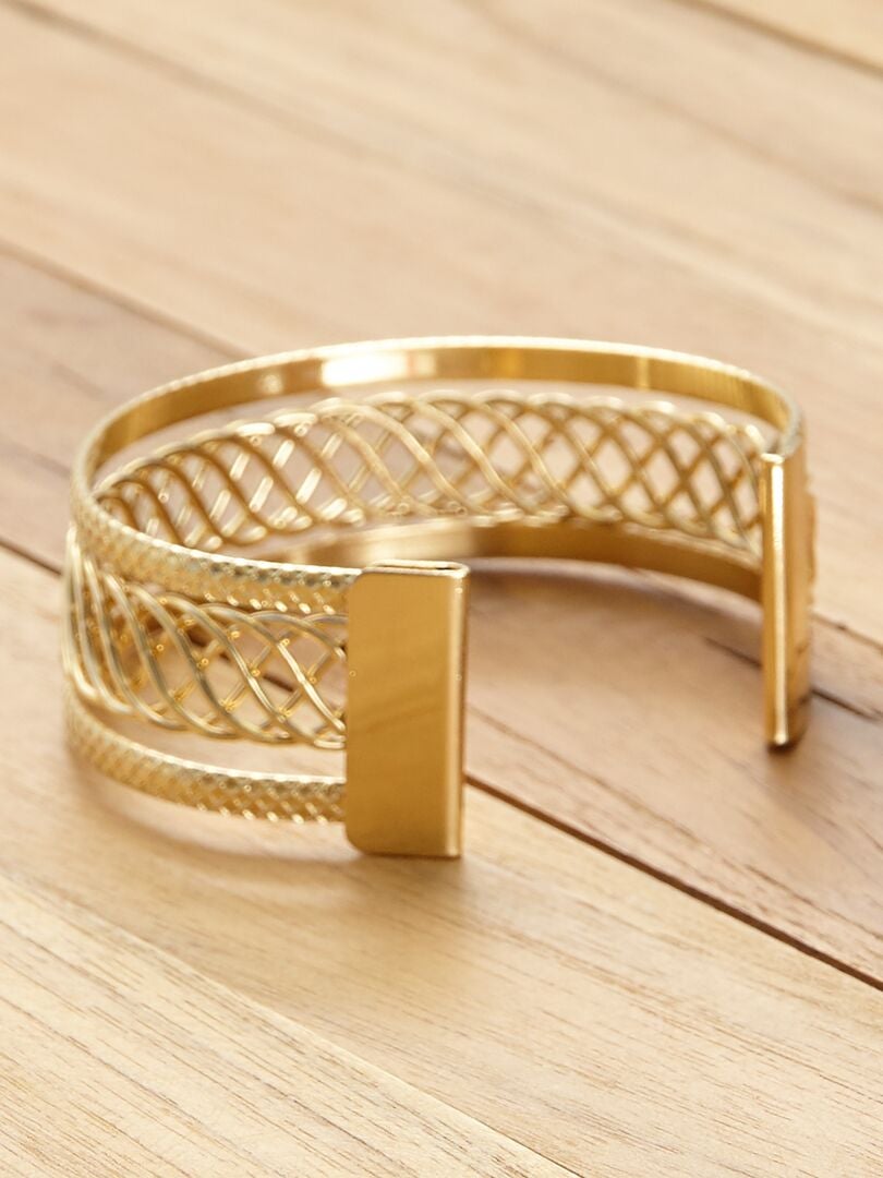 Bracelet manchette doré - Kiabi