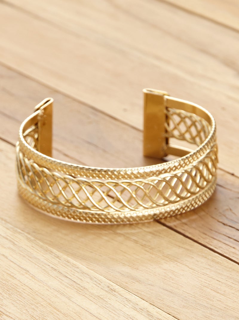 Bracelet manchette doré - Kiabi