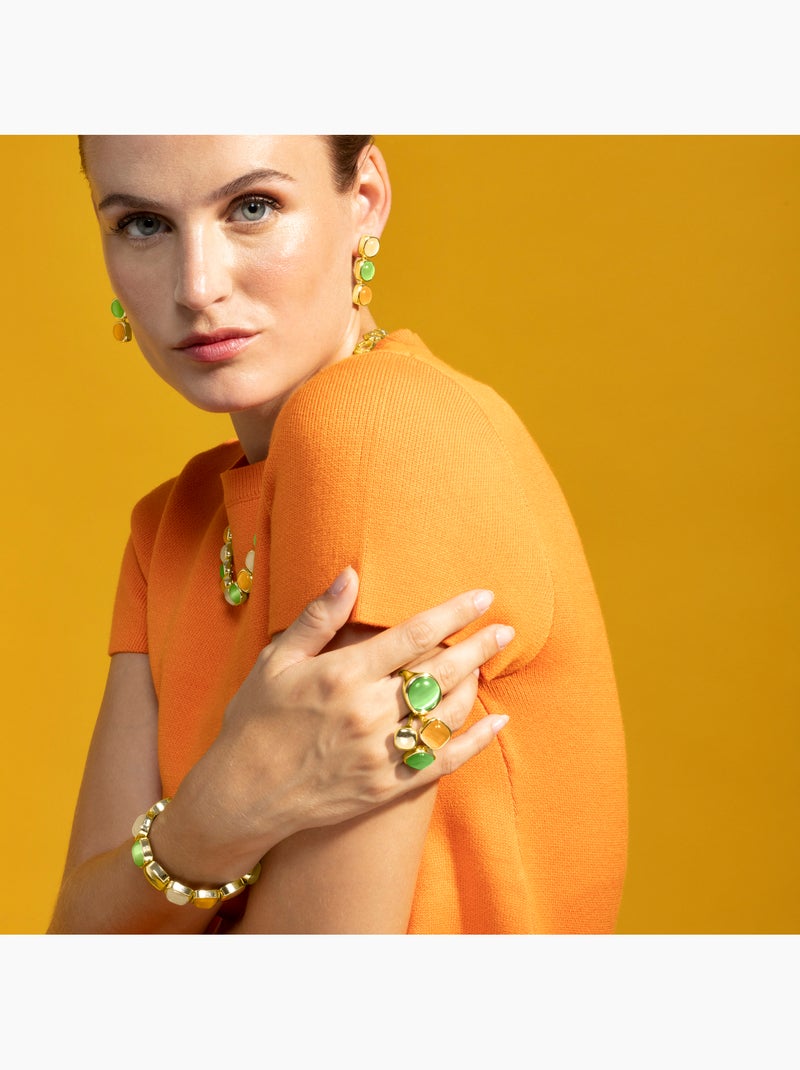 Bracelet œil de chat multicolore Luxenter avec finition et plaqué or 18k - Jajim Multicolore - Kiabi