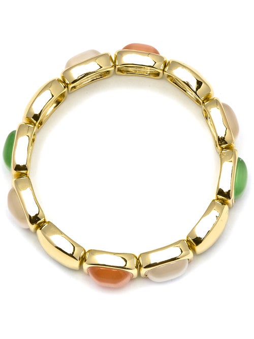Bracelet œil de chat multicolore Luxenter avec finition et plaqué or 18k - Jajim - Kiabi
