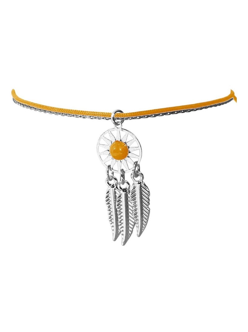 Bracelet Orange pour femme fantaisie thème Indien Argentée Orange - Kiabi