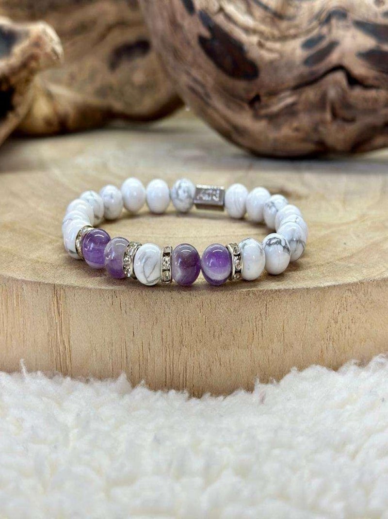Bracelet passion en améthyste Violet - Kiabi