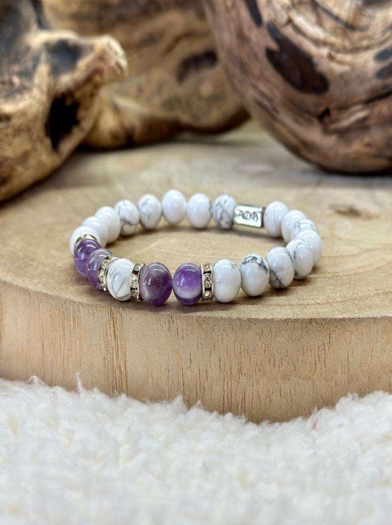 Bracelet passion en améthyste Violet - Kiabi