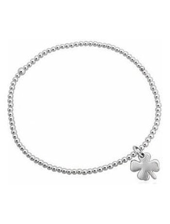 Bracelet perle d'argent et breloque trèfle, Bijoucolor