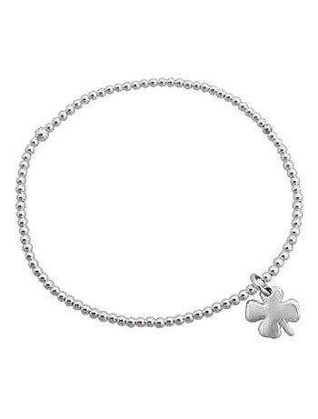 Bracelet perle d'argent et breloque trèfle, Bijoucolor