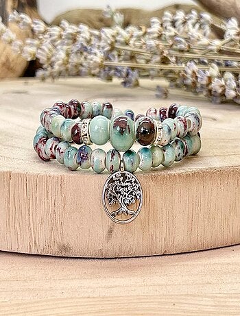 Bracelet perles de fleurs