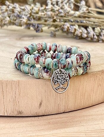Bracelet perles de fleurs