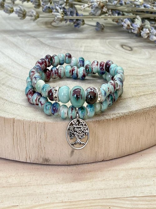 Bracelet perles de fleurs - Kiabi