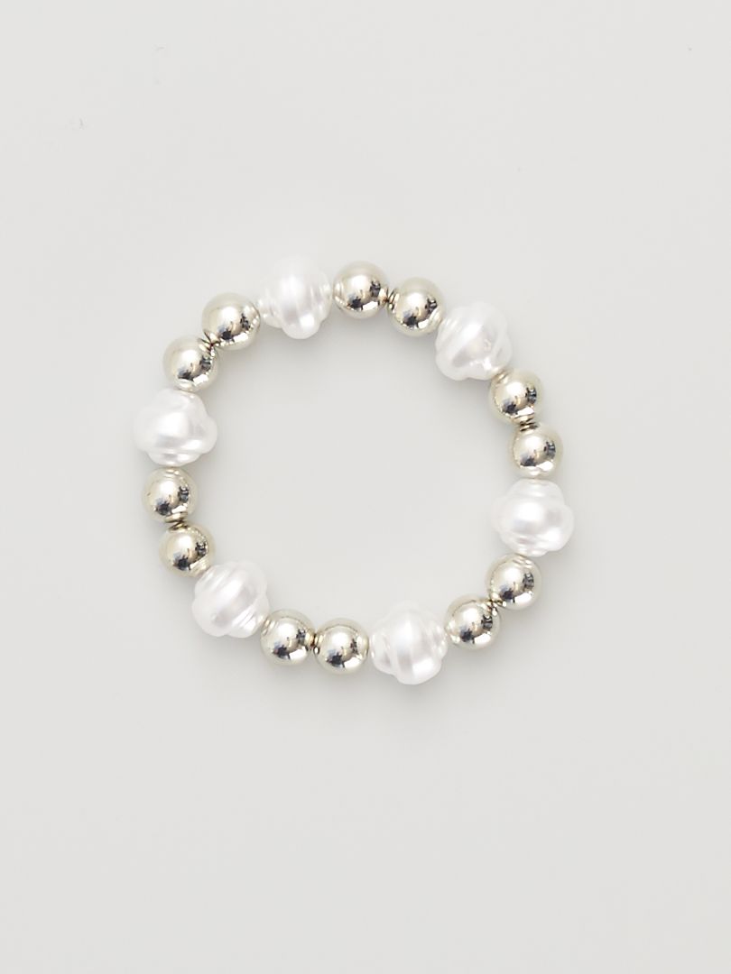 Bracelet perles gris - Kiabi