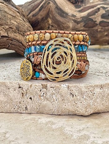Bracelet protection tressé en plaqué or
