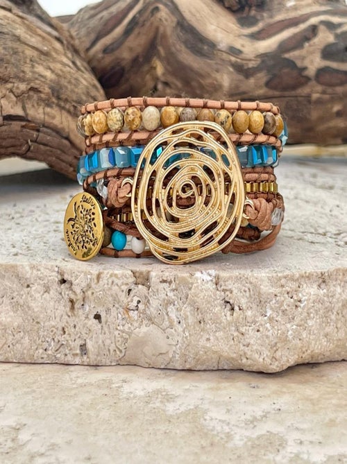 Bracelet protection tressé en plaqué or - Kiabi