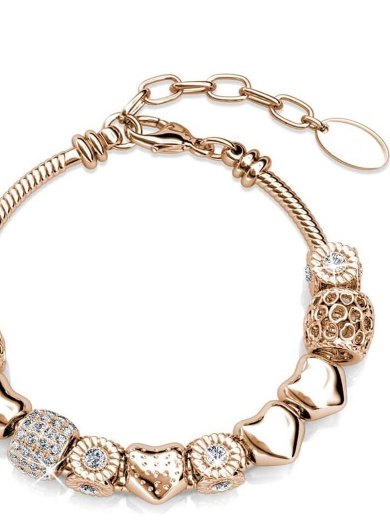 Bracelet Radiant Charm - Or Rosé et Cristal Transparent - Kiabi