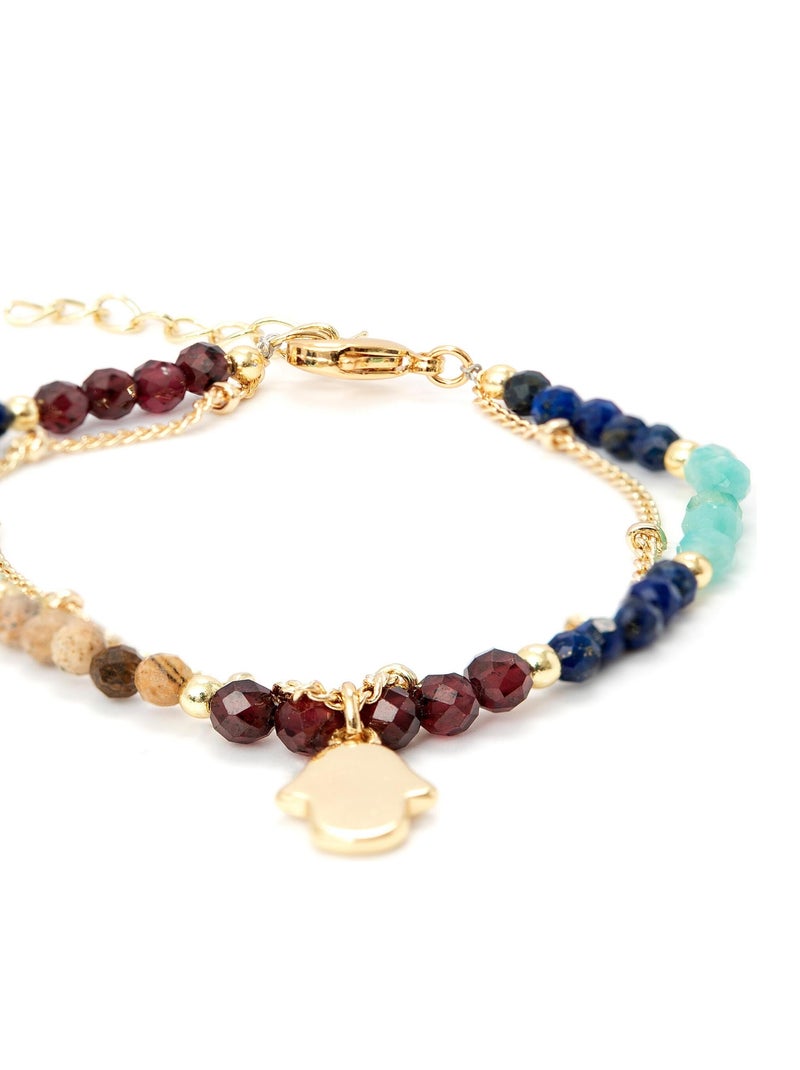 Bracelet Raxsu  cristal multicolore plaqué or jaune 18 carats Multicolore - Kiabi