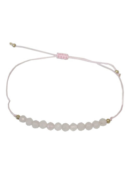 Bracelet réglable en quartz rose - Kiabi