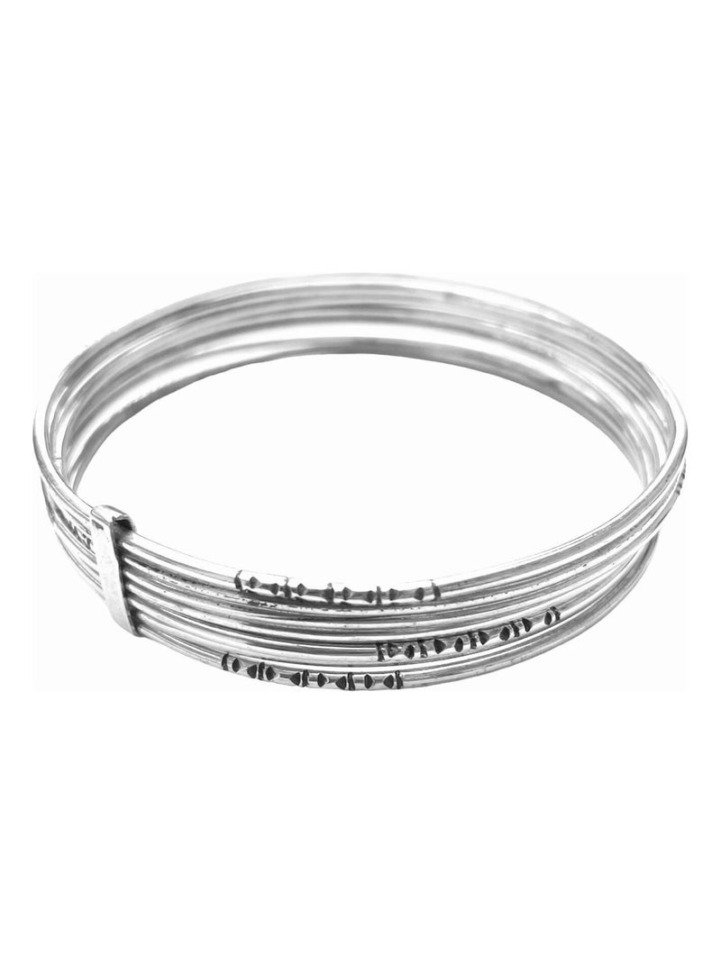 Bracelet semainier rigide argent Argenté - Kiabi