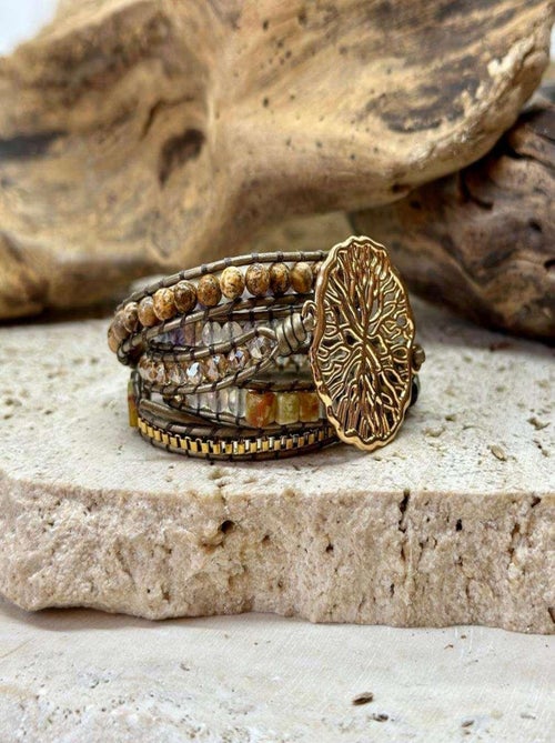 Bracelet solaire en jaspe - Kiabi