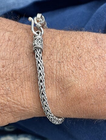 Bracelet style Balinais en argent pour homme ou femme, Bijoucolor