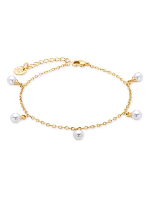 Bracelet Tawser en perles blanches, finition en or jaune 18 carats - Kiabi
