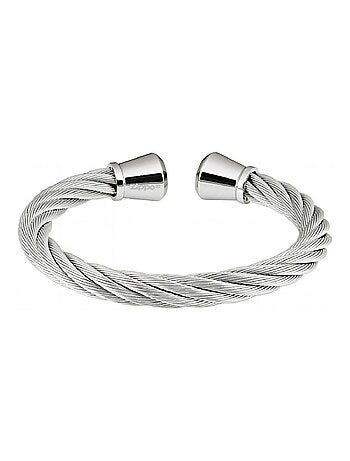 Bracelet torque Zippo en inox torsadé