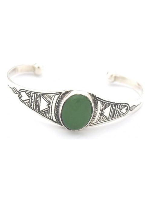 Bracelet touareg médaillon vert fait main, Bijoucolor - Kiabi