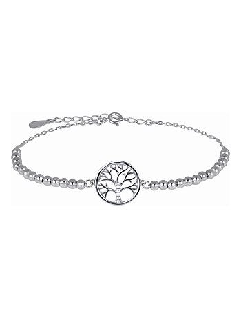 Bracelet Tree of Life en argent 925 et zirconium brillant rhodié