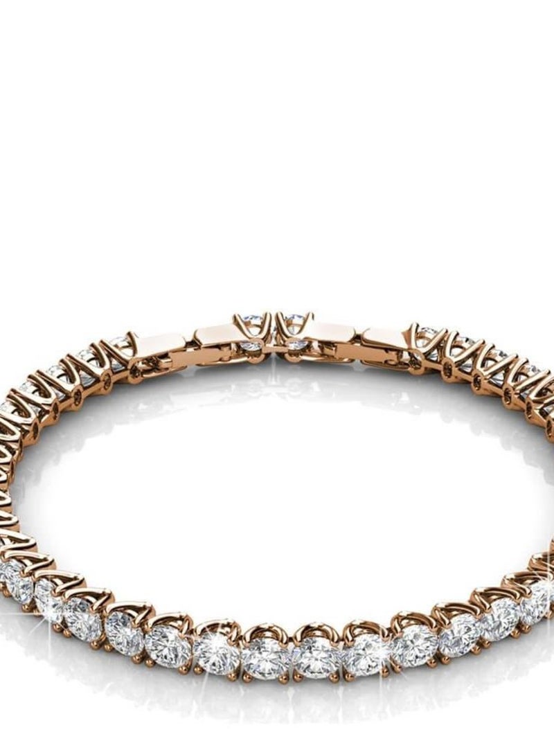Bracelet Venus - Or Rosé et Cristal Transparent - Kiabi