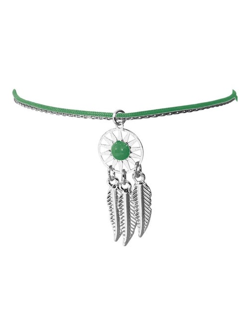 Bracelet Vert pour femme fantaisie thème Indien Argentée - Kiabi