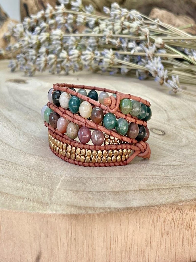 Bracelet wrap énergie lumineuse Marron - Kiabi