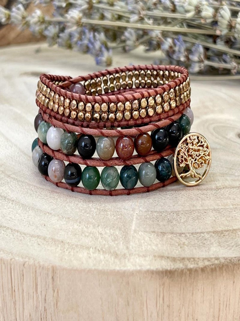 Bracelet wrap énergie lumineuse Marron - Kiabi