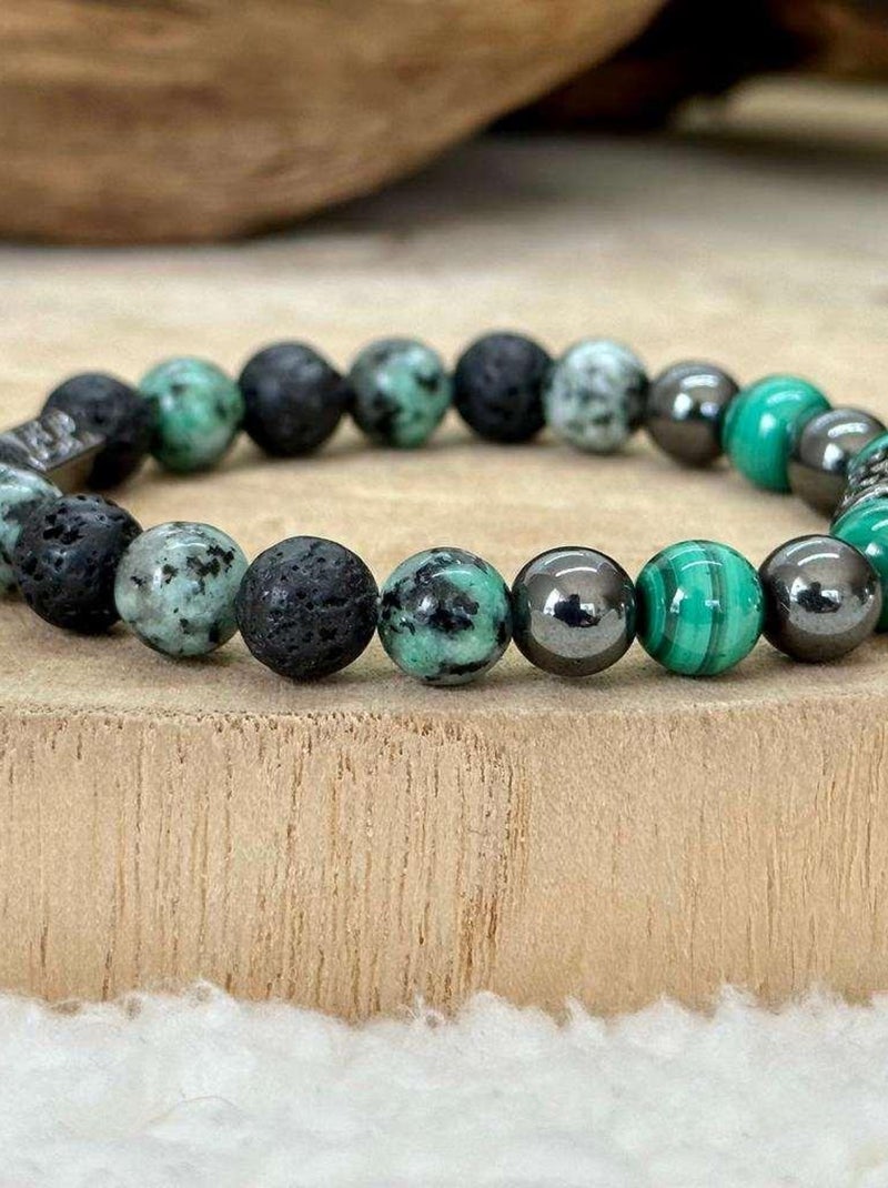 Bracelet zen en malachite Vert - Kiabi
