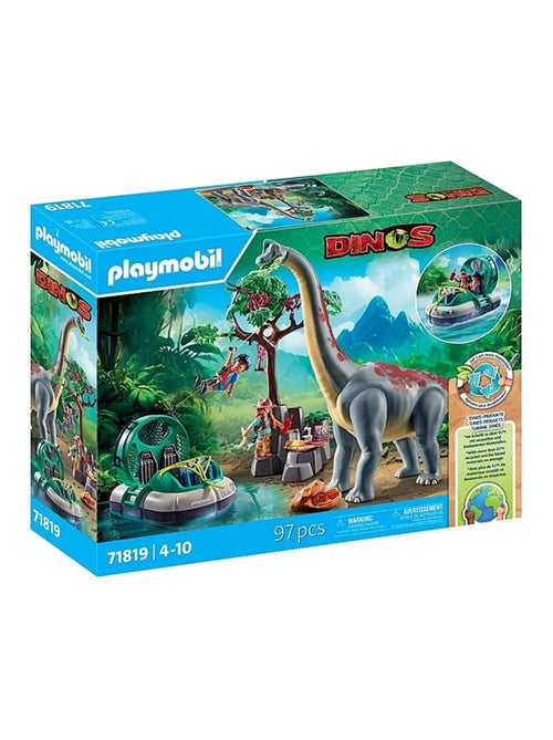 Brachiosaure avec explorateurs et aéroglisseur - Kiabi