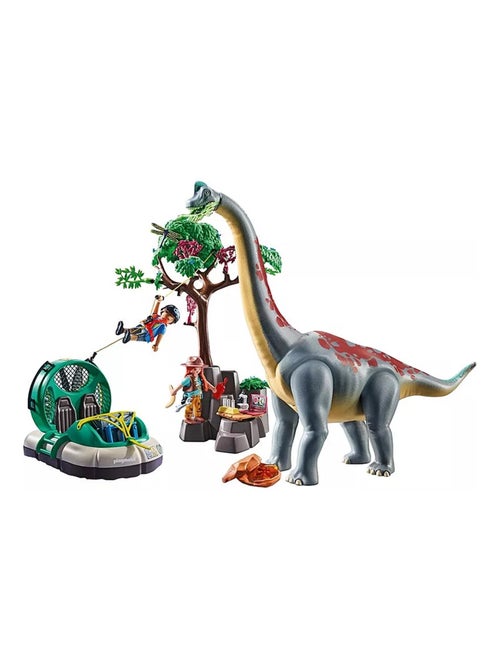 Brachiosaure avec explorateurs et aéroglisseur - Kiabi