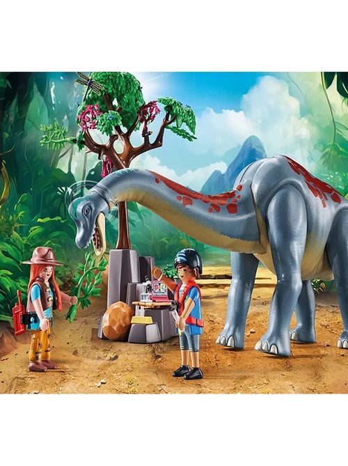 Brachiosaure avec explorateurs et aéroglisseur - Kiabi