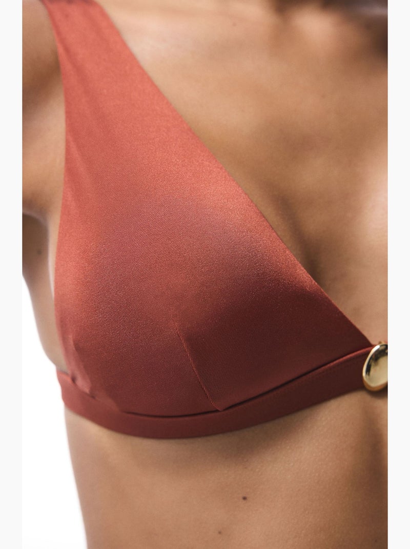 Braga deep v haut de bikini penti Terracotta - Kiabi