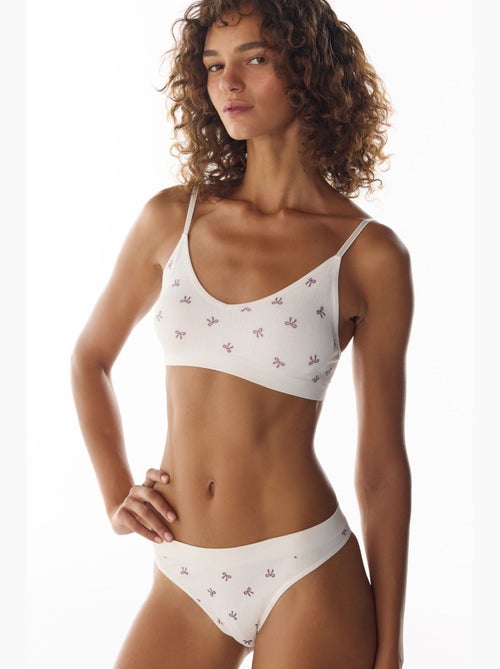 Bralette à motif ajouré, avec coussinets amovibles et sans coutures penti - Kiabi