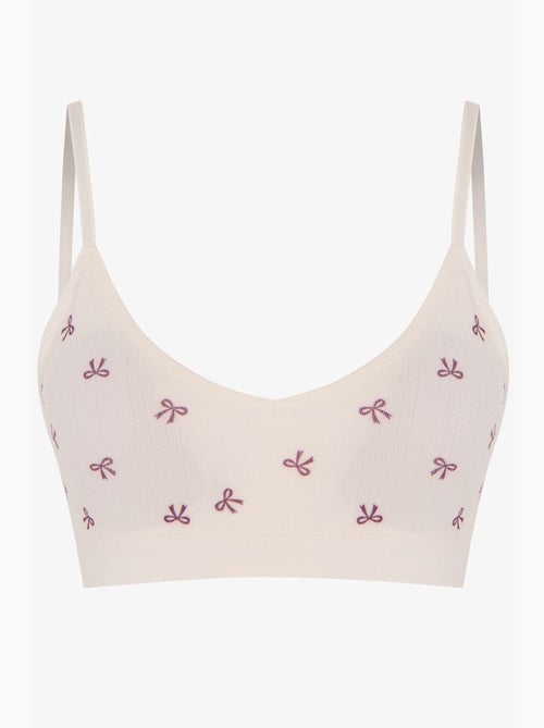 Bralette à motif ajouré, avec coussinets amovibles et sans coutures penti - Kiabi