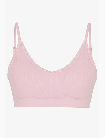 Bralette à motif ajouré, coussinets amovibles, sans coutures penti
