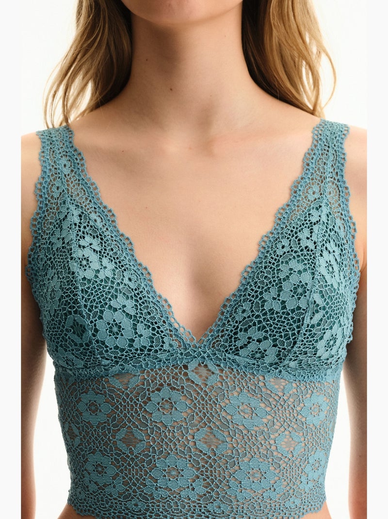 Bralette en dentelle femme penti Bleu - Kiabi