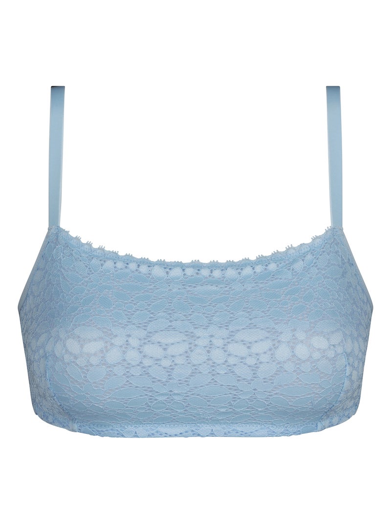 Bralette en dentelle sans armatures Daily Dentelle Bleu clair - Kiabi