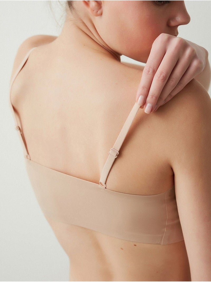 Bralette invisible sans marques, sans coutures, sans armatures penti Beige argile - Kiabi