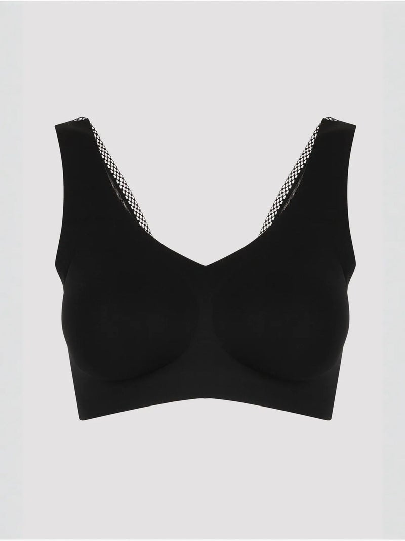 Bralette invisible up à dos en dentelle penti Noir - Kiabi