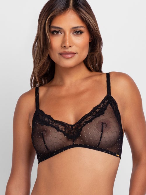 Bralette non rembourrée en maille à pois scintillants origins Dorina - Kiabi