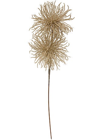 Branche 2 oursins paill or 60 cm