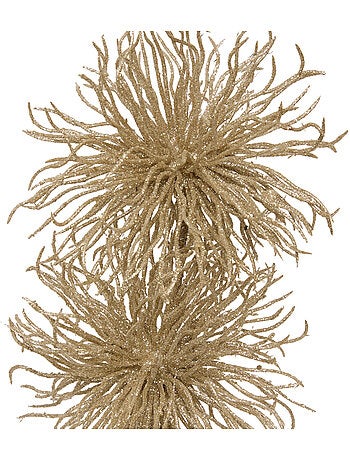 Branche 2 oursins paill or 60 cm