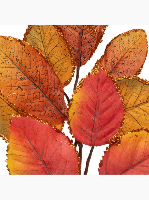 Branche de feuilles de magnolia automne sur pince - Kiabi