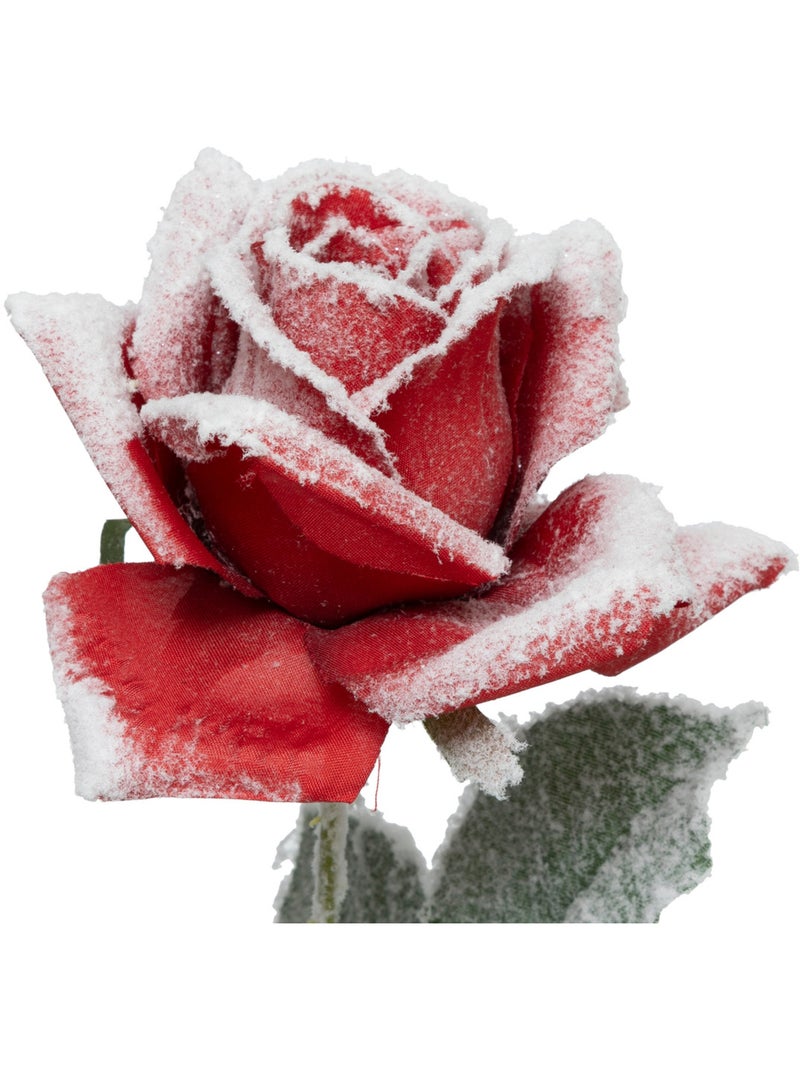 Branche rose rouge enneigée H62 Multicolore - Kiabi