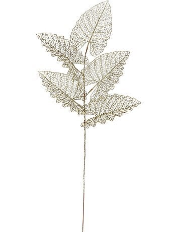 Branche 5 Feuilles Blanc Ajourées