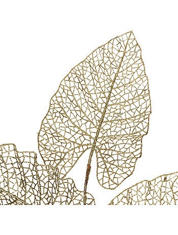 Branche 5 Feuilles Blanc Ajourées